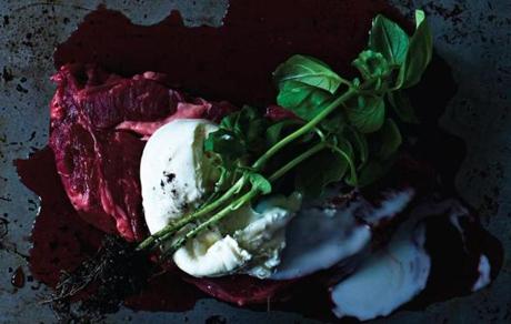 Steak, Caponata, and&nbsp;Burrata.