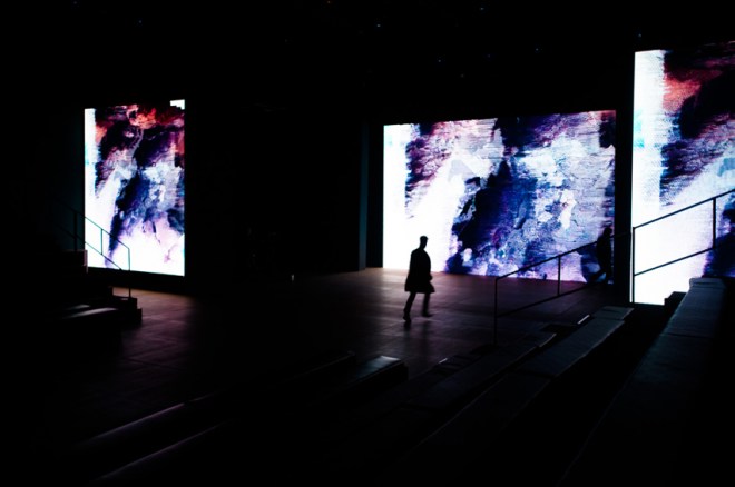 Laurent Segretier digital art for Italian designer Gabriele Colangelo fashion show in Beijing China (2013)