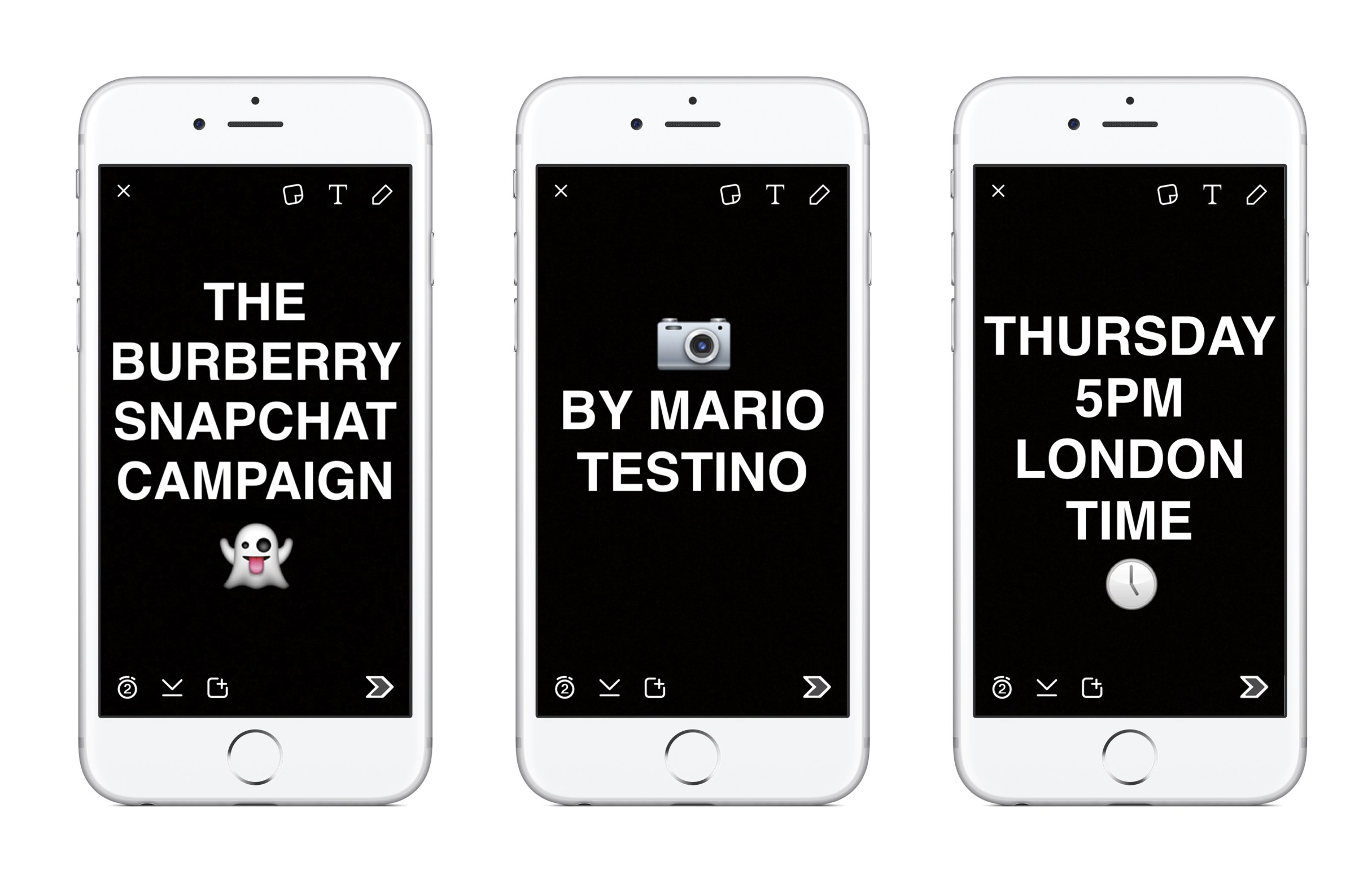 Burberry announcesment of the Snapchat Campaign
