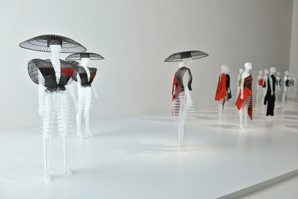 Inside the Issey Miyake Exhibition at the National Art Center in Tokyo.