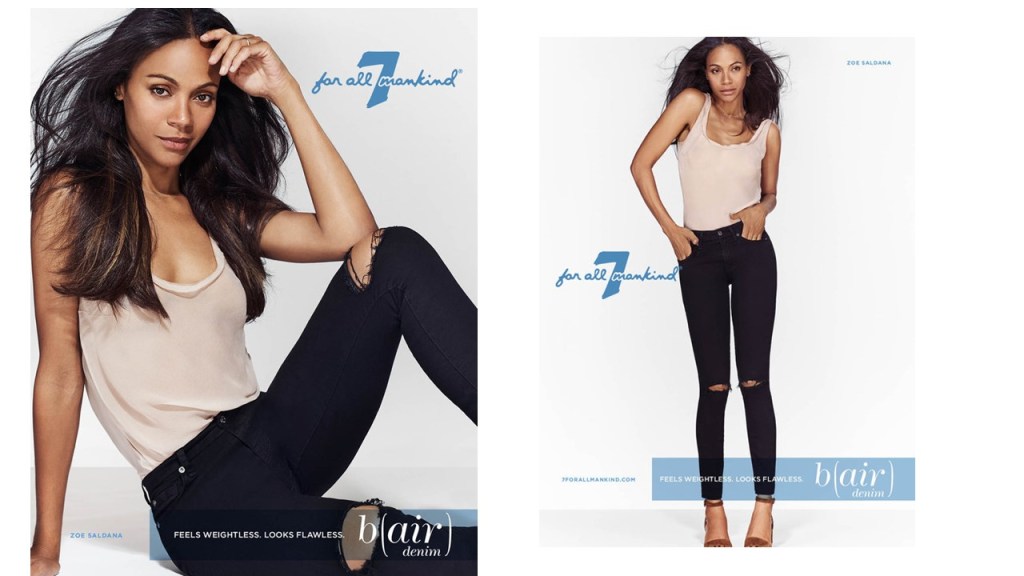 Summer’s Denim Alternative! B(air) By 7 For All Mankind With Zoë&nbsp;Saldana