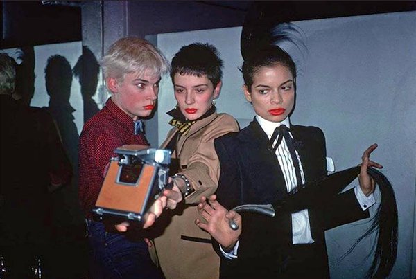 Edwige Belmore, Maripol and Bianca Jagger at Studio 54, NYC, 1978