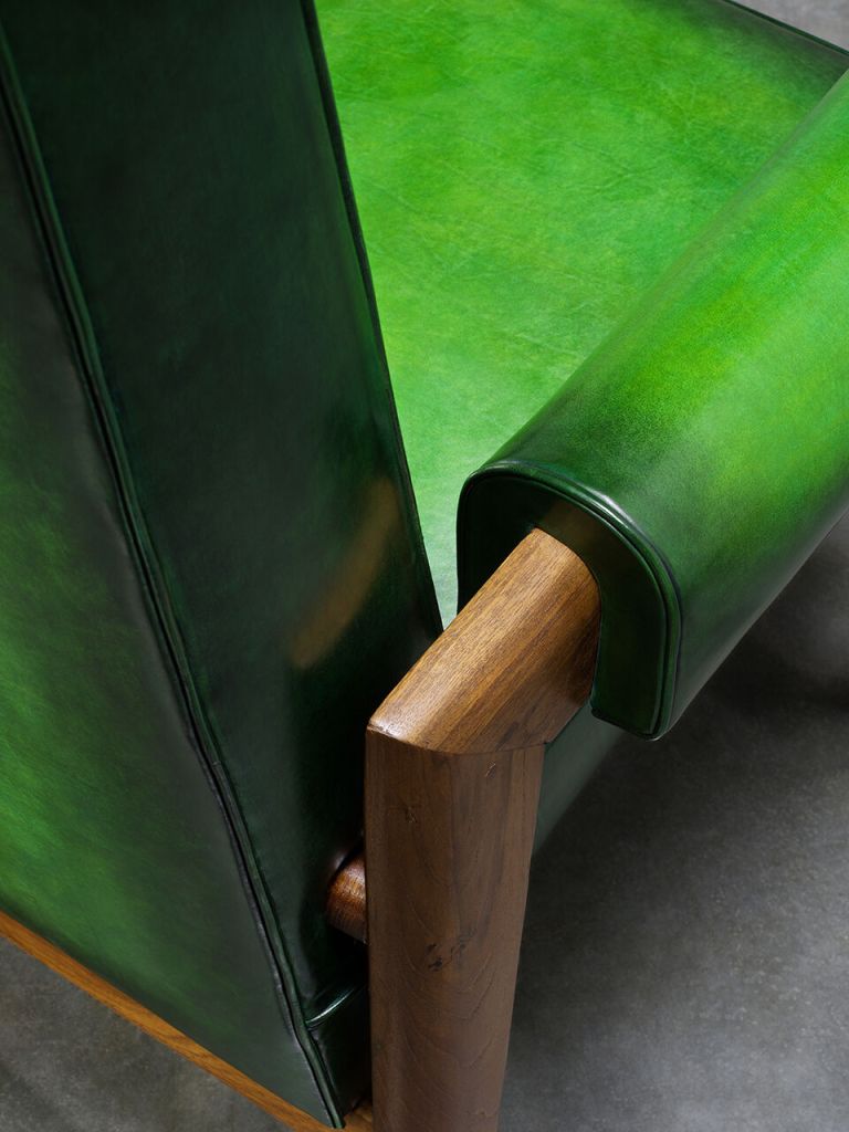 Pierre Jeanneret chair restored by Berluti (photo: courtesy Berluti)