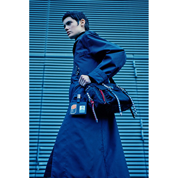 Prada Fall 2019 Womenswear with the new Prada Nylon handbag. (photo: courtesy)