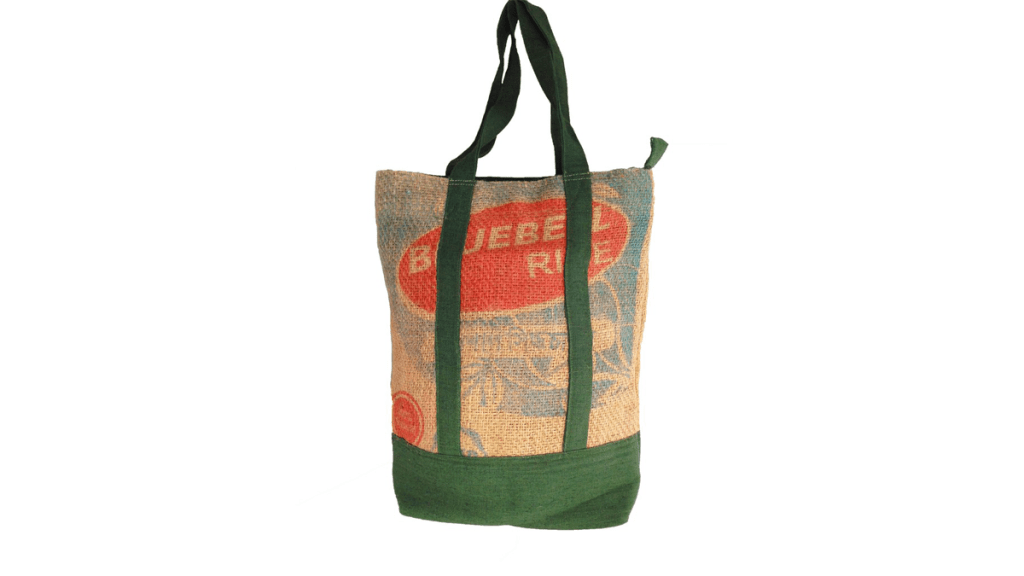 The Best Upcycled Lifestyle Bag: Saidpur Enterprises Recycled Rice Sac Tote $30.99 (photo: Saidpur Enterprises)
