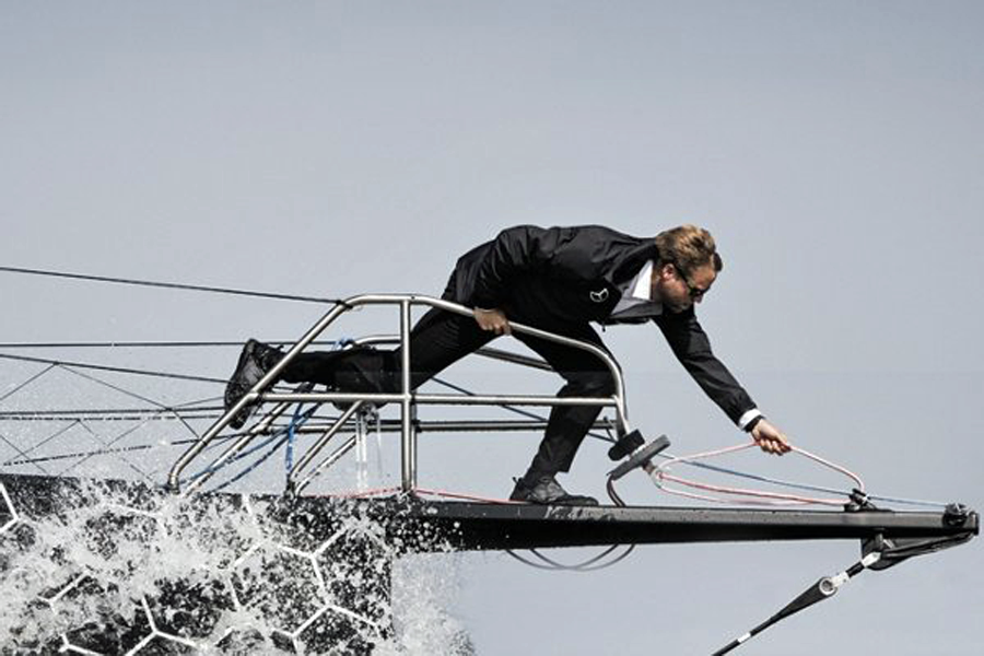 Boss yachtsman Alex Thompson in Hugo Boss (photo: courtesy Hugo Boss)