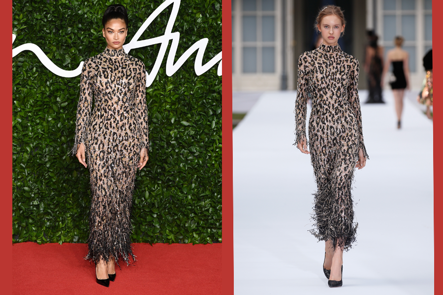 Shanina Shaik in Ralph & Russo at the 2019 British Fashion Awards. (photo: Ralph & Russo)