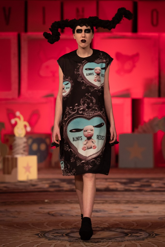 The Savoy Hotel, London UK.14th February 2020. Vin+Omi show their Autumn Winter 2020 designs at their catwalk show at London Fashion Week. © Chris Yates