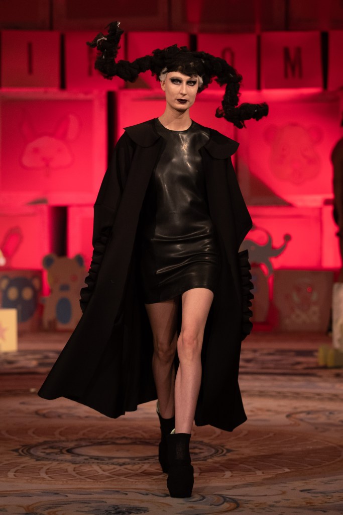 The Savoy Hotel, London UK.14th February 2020. Vin+Omi show their Autumn Winter 2020 designs at their catwalk show at London Fashion Week. © Chris Yates