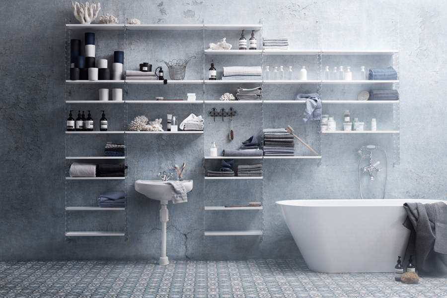 String Plex bathroom system in white. (photo: Marcus Lawett)