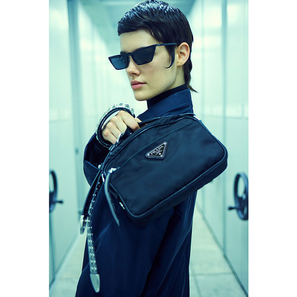 Prada Fall 2019 Womenswear with the new Prada Nylon handbag. (photo: courtesy)